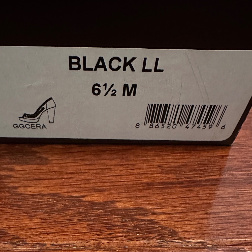 G by Guess Black Woven 6.5 Cera Platform heel - Picture 3 of 10
